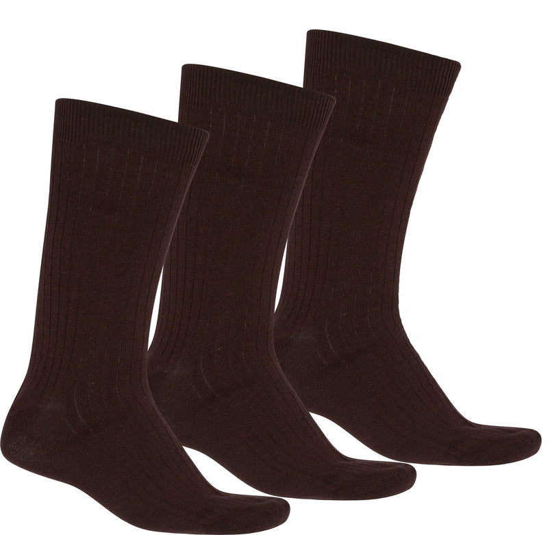 Sakkas Men's Cotton Blend Ribbed Dress Socks Value 6-Pack