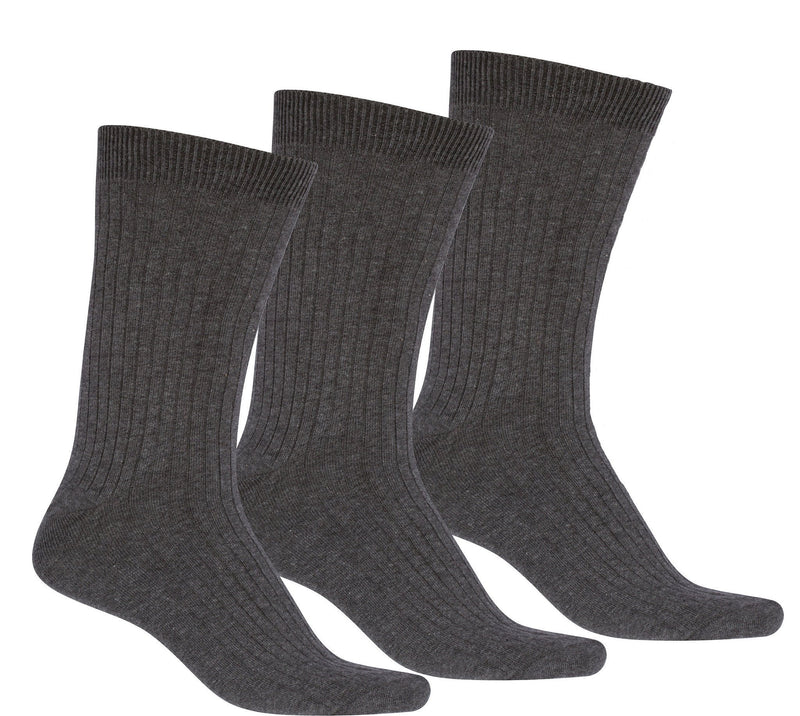 Sakkas Men's Cotton Blend Ribbed Dress Socks Value 6-Pack