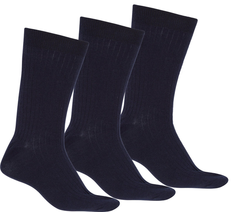 Sakkas Men's Cotton Blend Ribbed Dress Socks Value 6-Pack