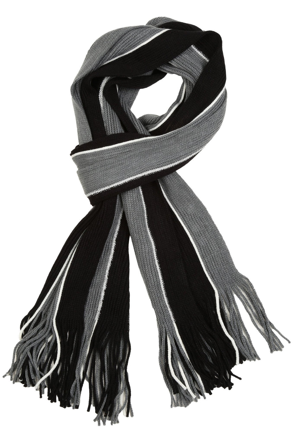 Mens Winter Scarf Striped Color with Fringe