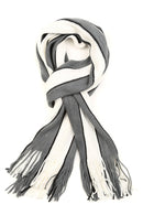Sakkas Rhyland Striped Color Block Knitted Winter Scarf With Fringe
