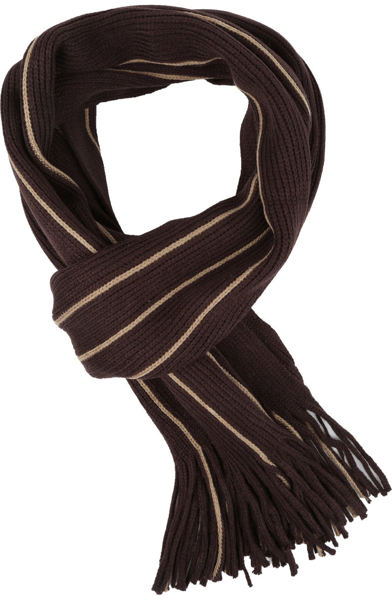 Sakkas Rhyland Striped Color Block Knitted Winter Scarf With Fringe