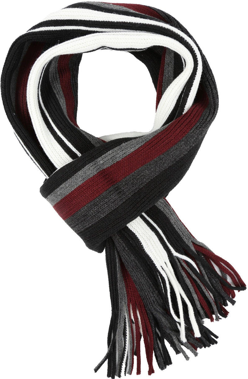 Sakkas Rhyland Striped Color Block Knitted Winter Scarf With Fringe